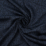 Satin de viscose imprimé mini léopard fond marine