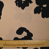 Viscose imprimée tache de fleurs fond beige