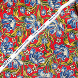 Coton liberty ® Archive Tulip fond rouge au mètre