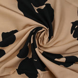 Viscose imprimée tache de fleurs fond beige