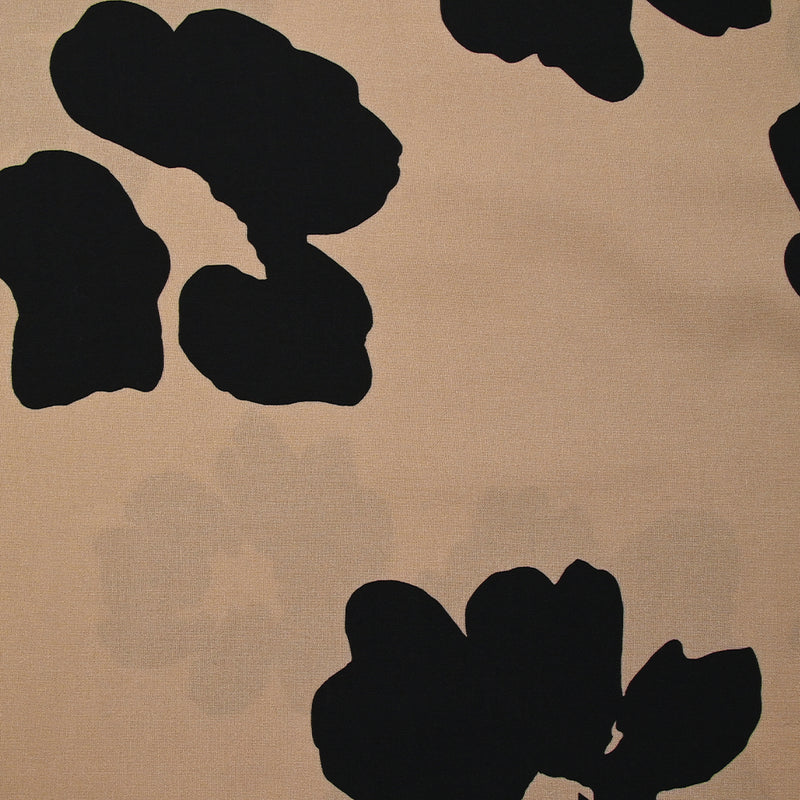 Viscose imprimée tache de fleurs fond beige