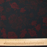 Viscose imprimée roses rouges fond noir