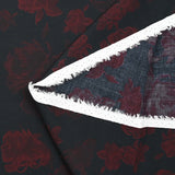 Viscose imprimée roses rouges fond noir