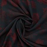 Viscose imprimée roses rouges fond noir