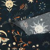 Viscose imprimée nuit astrale fond bleu nuit