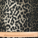Viscose imprimée flou animal fond taupe