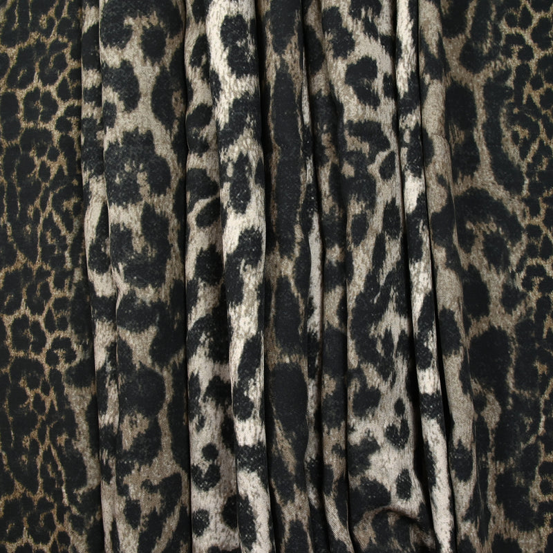 Viscose imprimée flou animal fond taupe
