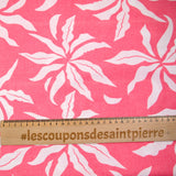 Coton imprimé Hawaii fond rose