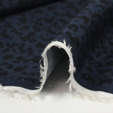Satin de viscose imprimé mini léopard fond marine