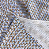 Popeline polycoton imprimée fantaisie bleu et marron