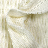 Maille chenille côtelée Anastasia blanc cassé