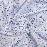 Popeline polycoton imprimée army bleu