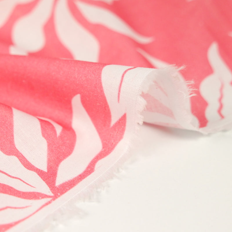 Coton imprimé Hawaii fond rose