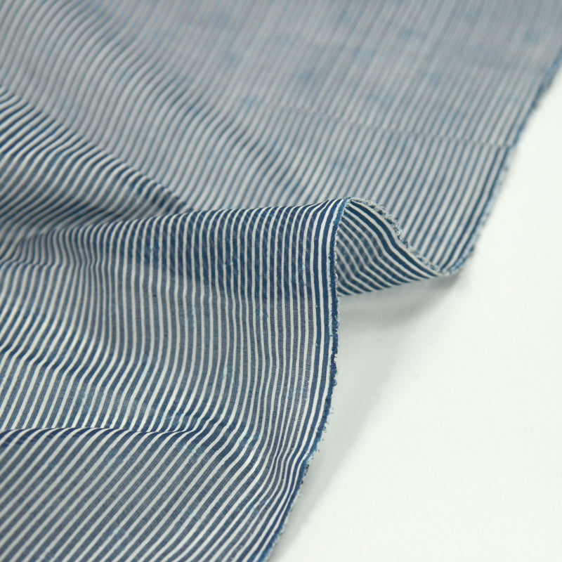 Voile de polyester et coton ancre et rayure marine