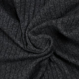 Maille de laine côtelée 8 mm gris anthracite