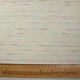 Jacquard de polycoton flammé multicolore fond écru