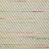 Jacquard de polycoton flammé multicolore fond écru