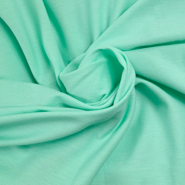 Maille polo coton vert d'eau