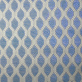 Brocart polyviscose croisement bleu fond écru