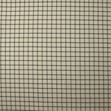 Coton natté à carreaux noir fond écru