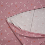 Jersey tout doux imprimé petits cœurs fond rose