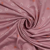 Jersey tout doux imprimé petits cœurs fond rose