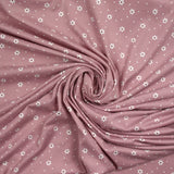 Jersey tout doux imprimé marguerite fond rose