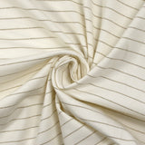 Jersey de coton rayé Lurex doré fond blanc cassé