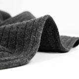 Maille de laine côtelée 8 mm gris anthracite