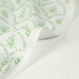 Cotton printed arc from green flower white background broken