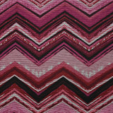 Maille Milano polyviscose chevron fantaisie magenta fond noir