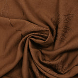 Crepe de viscosa Lily bordado follaje marrón avellana