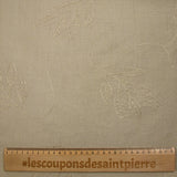 Crêpe viscose Lily brodé feuillage beige