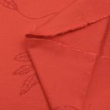 Crêpe viscose Lily brodé feuillage rouge