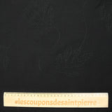 Crêpe viscose Lily brodé feuillage noir