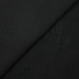 Crêpe viscose Lily brodé feuillage noir