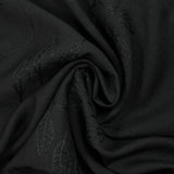 Crêpe viscose Lily brodé feuillage noir
