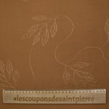 Crepe de viscosa Lily bordado follaje marrón