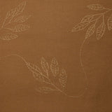 Crepe de viscosa Lily bordado follaje marrón