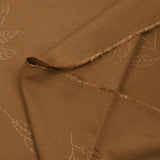 Crepe de viscosa Lily bordado follaje marrón