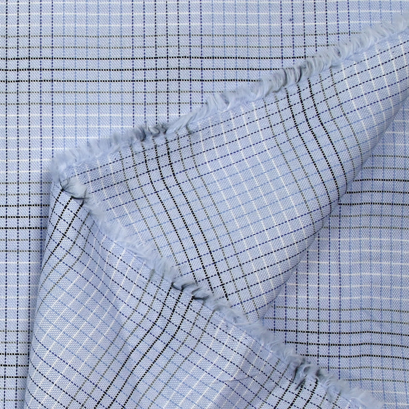 Light blue nadège checkered cotton