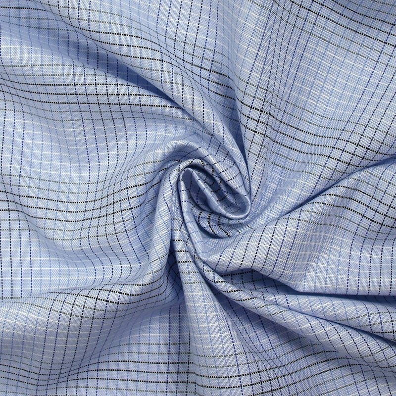 Light blue nadège checkered cotton