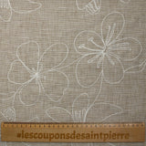 Toile brodée Ariel beige chiné