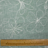 Toile brodée Ariel vert d'eau chiné