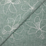 Toile brodée Ariel vert d'eau chiné