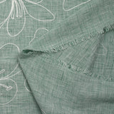 Toile brodée Ariel vert d'eau chiné
