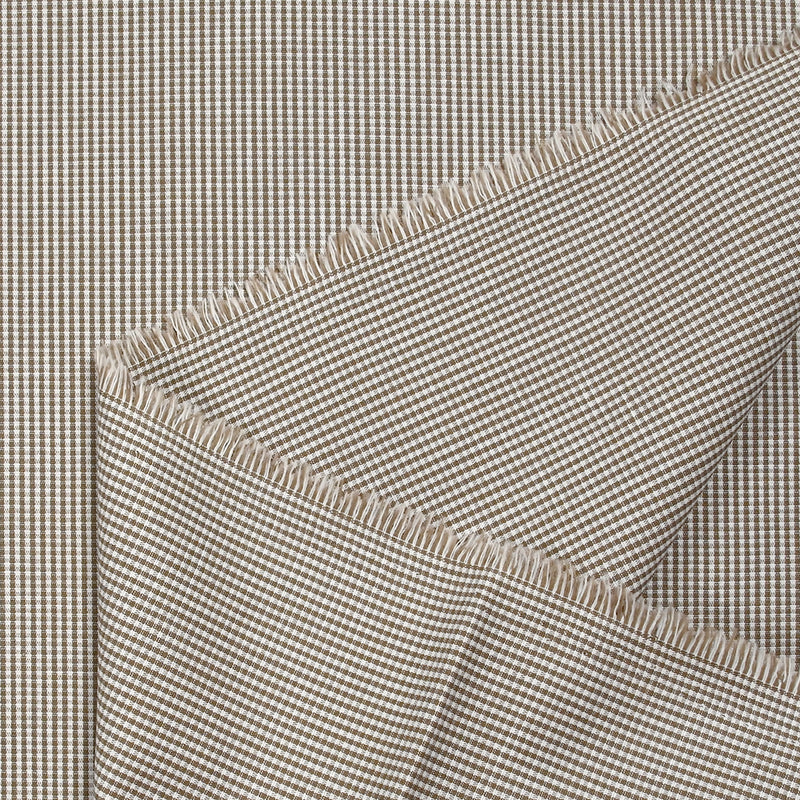 Coton à mini carreaux 1 mm blanc et marron