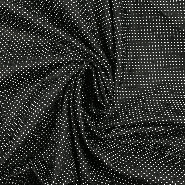 Coton imprimé pois 1mm fond noir