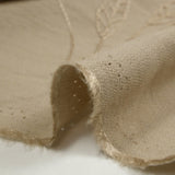Crêpe viscose Lily brodé feuillage beige