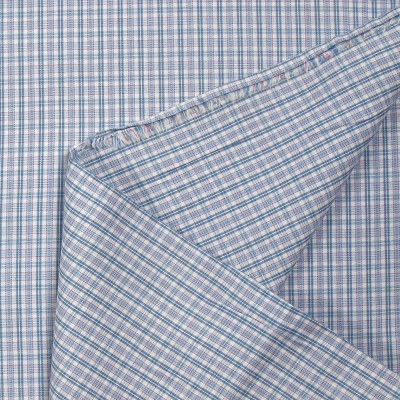 Bearded and pink white checkered cotton white background
